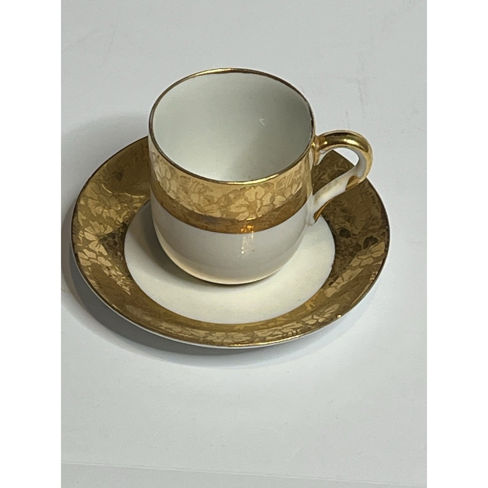 Syracuse China Medici Teacup With Matching Plate 18K Gold